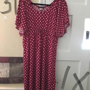 Empire waist tunic/dress. Cherry red